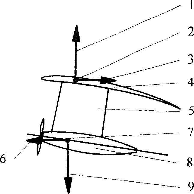 Miniature airplane pitch operating method and control mechanism