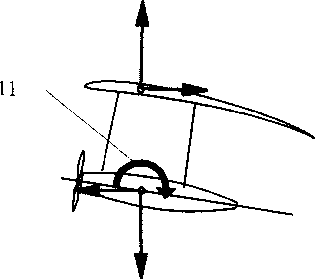 Miniature airplane pitch operating method and control mechanism