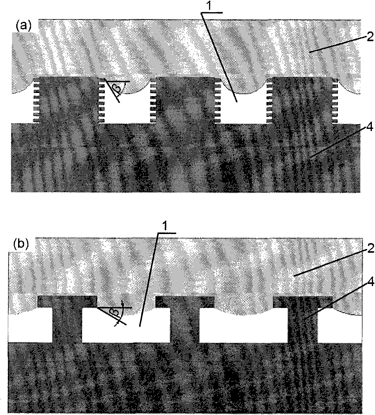 Hydrophilic material surface super hydrophobic functional shift micro structure design method