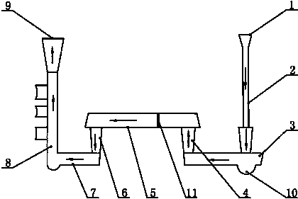 Magnesium alloy sand casting stepped slit type pouring system