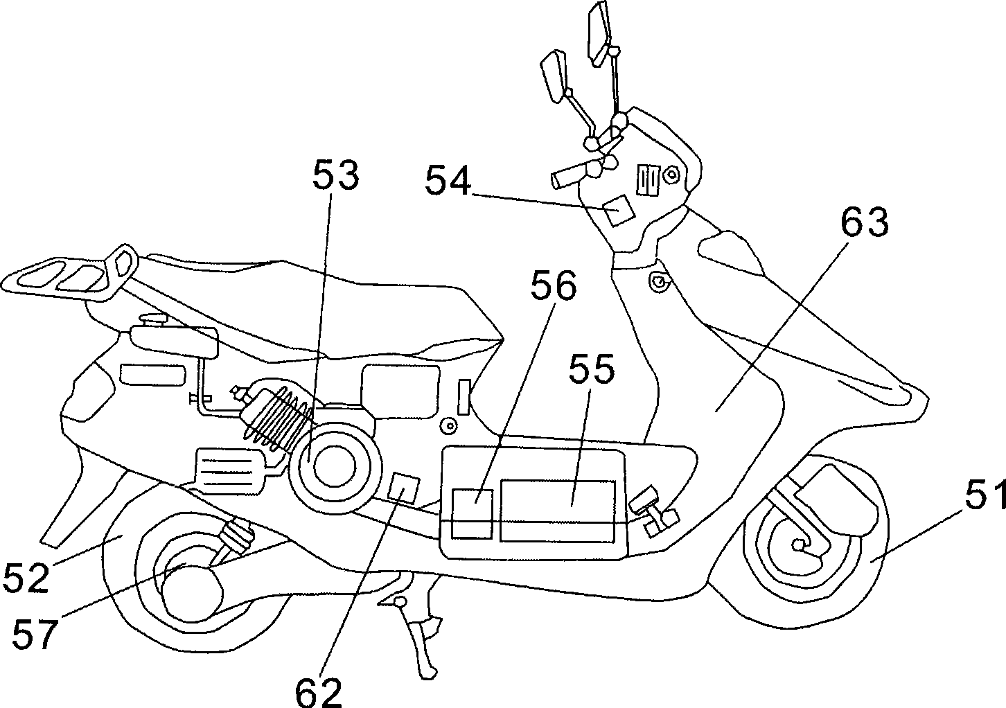 Intelligent automatic speed changing hybrid power motorcycle