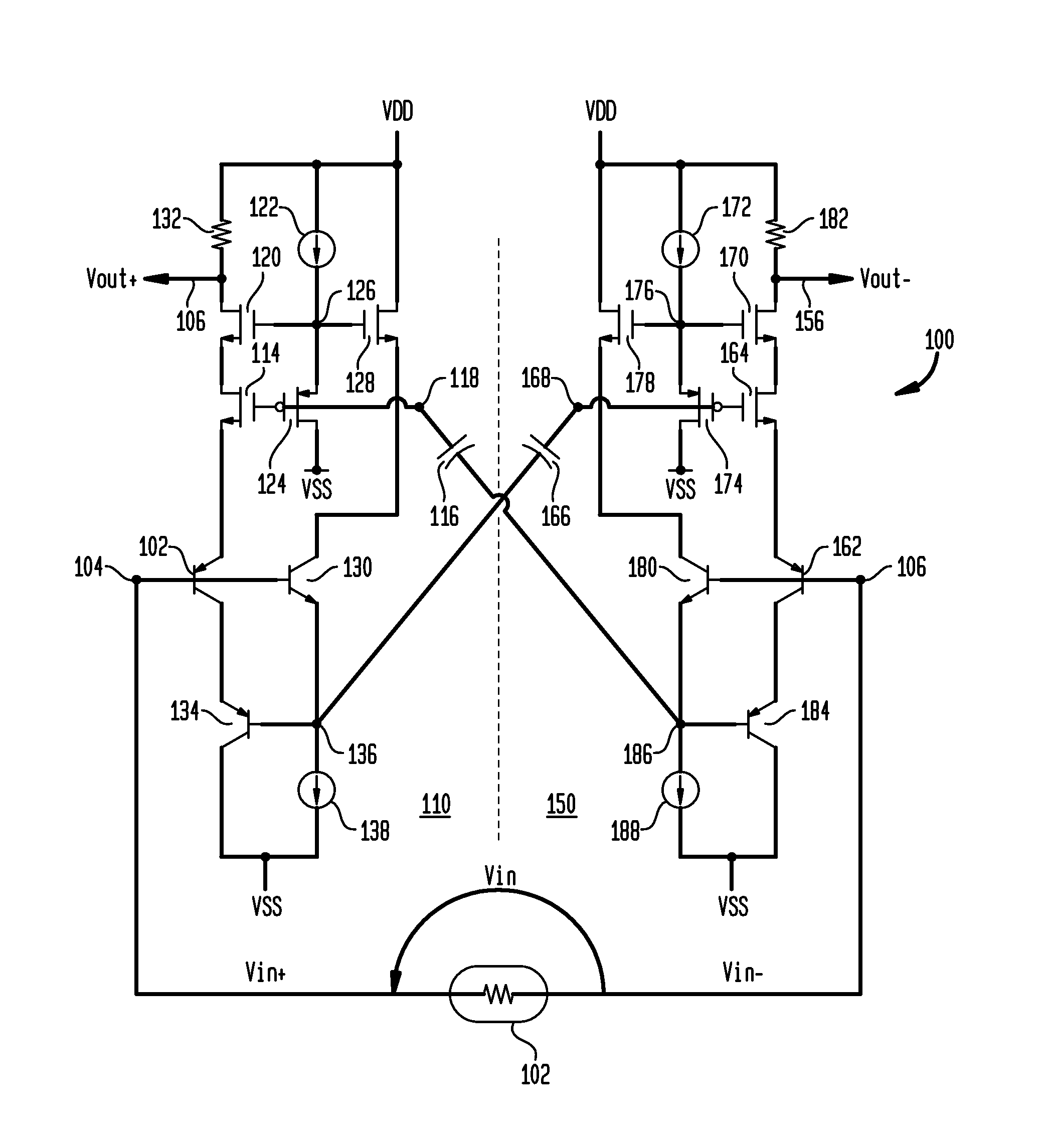 High impedance low noise cross-coupled amplifier for use in as a preamplifier in a magnetic data storage system