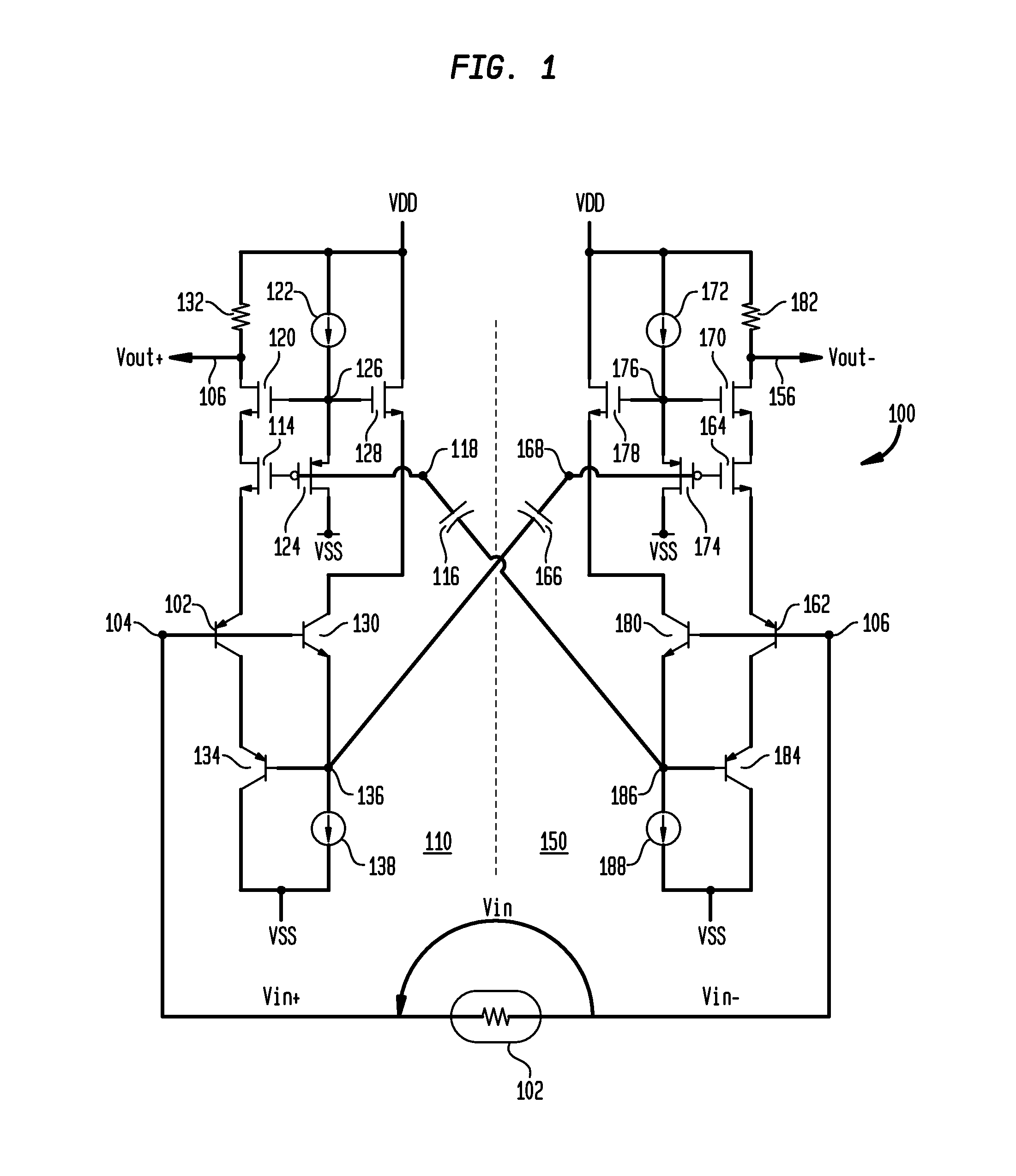 High impedance low noise cross-coupled amplifier for use in as a preamplifier in a magnetic data storage system