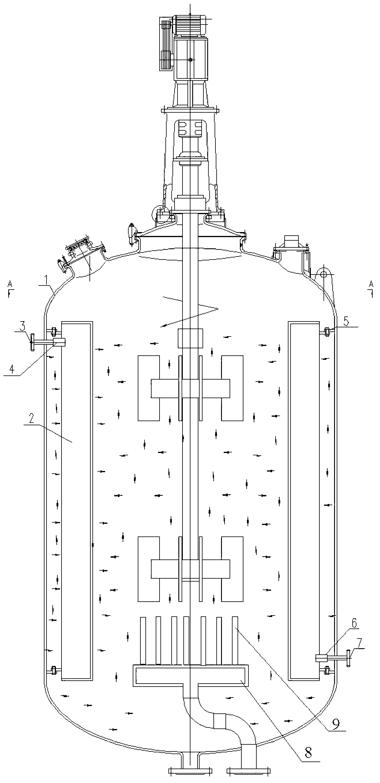 Stirring reactor adopting film tube aeration