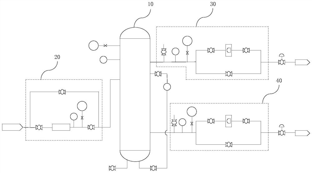 Gas-liquid separation device and consumption reduction method for gas-liquid separation device