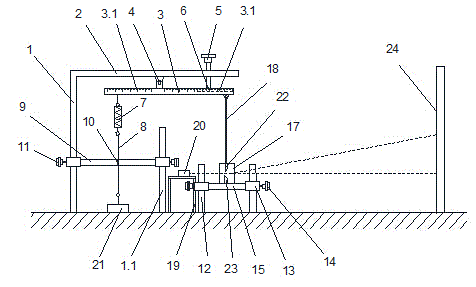 Experimental device for measuring Young modulus by using single slit diffraction