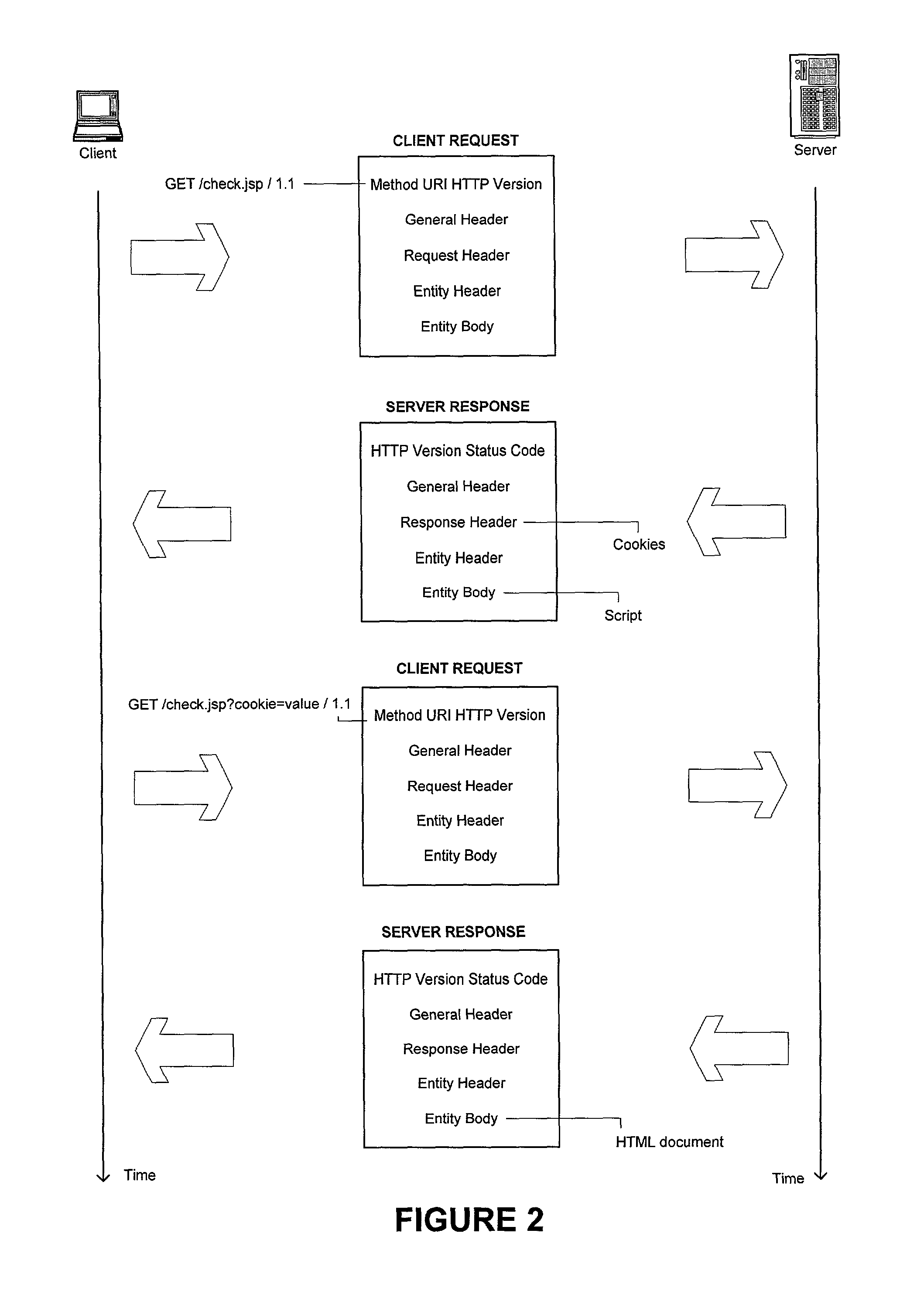 Client-side caching of pages with changing content