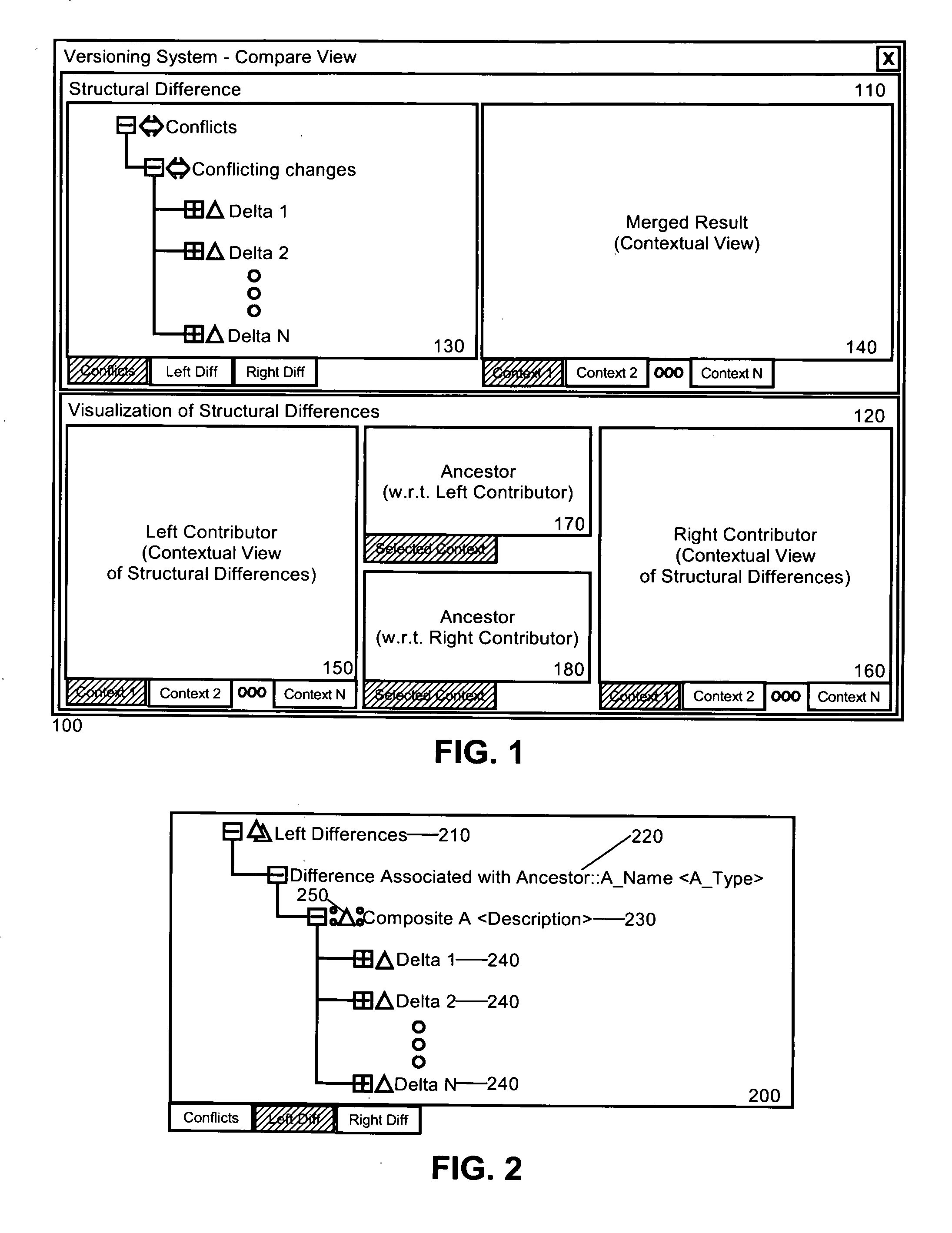 Compositing deltas when merging artifacts in a version control system