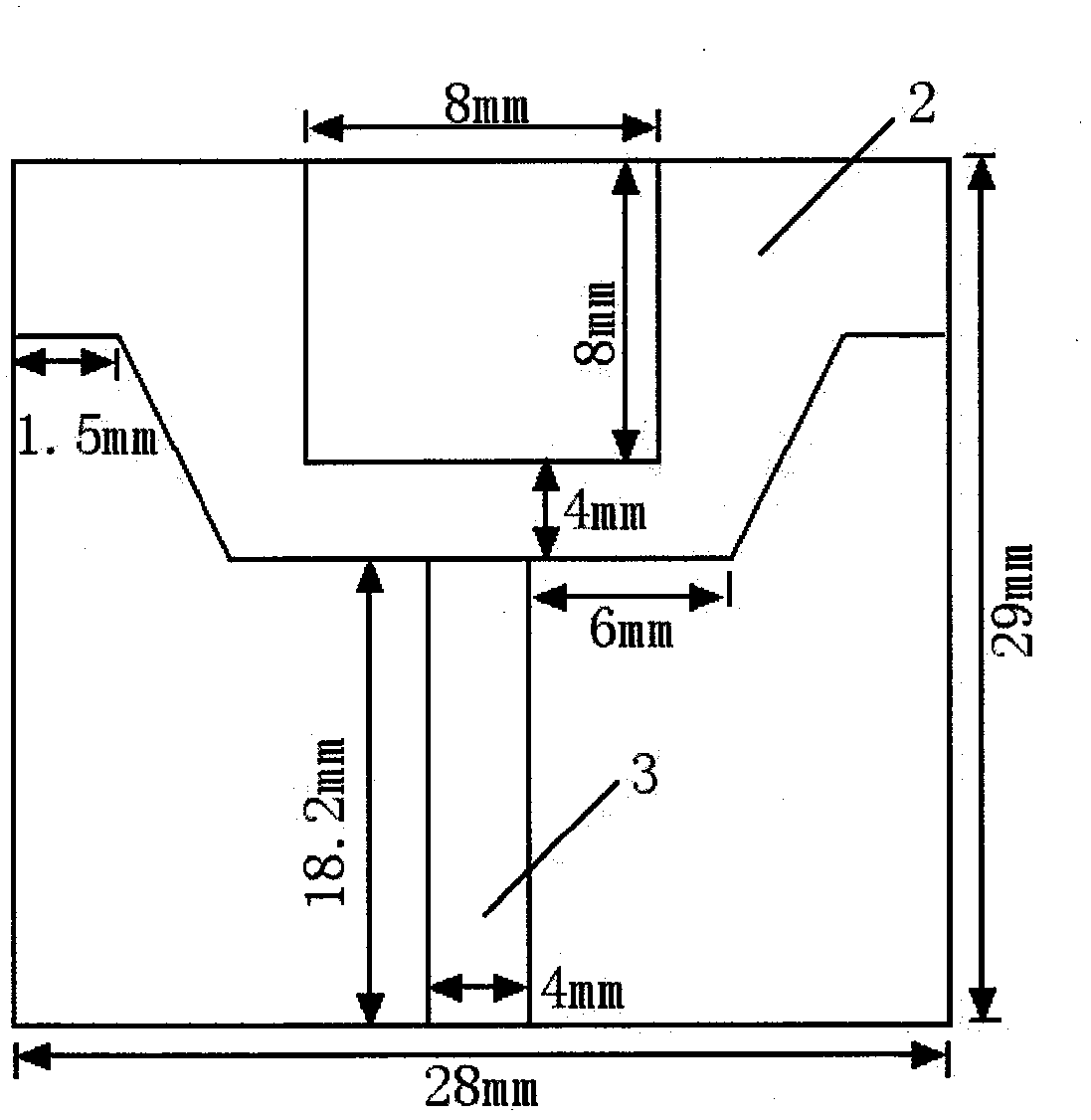 Slot printing monopole ultra-wideband antenna