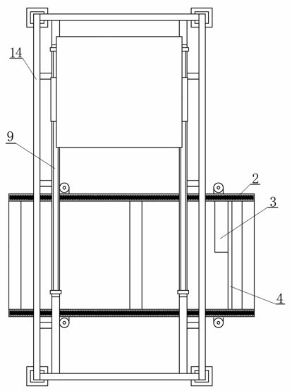 Automatic stowage device of substitutive loading sliding sheet of goods transport tray