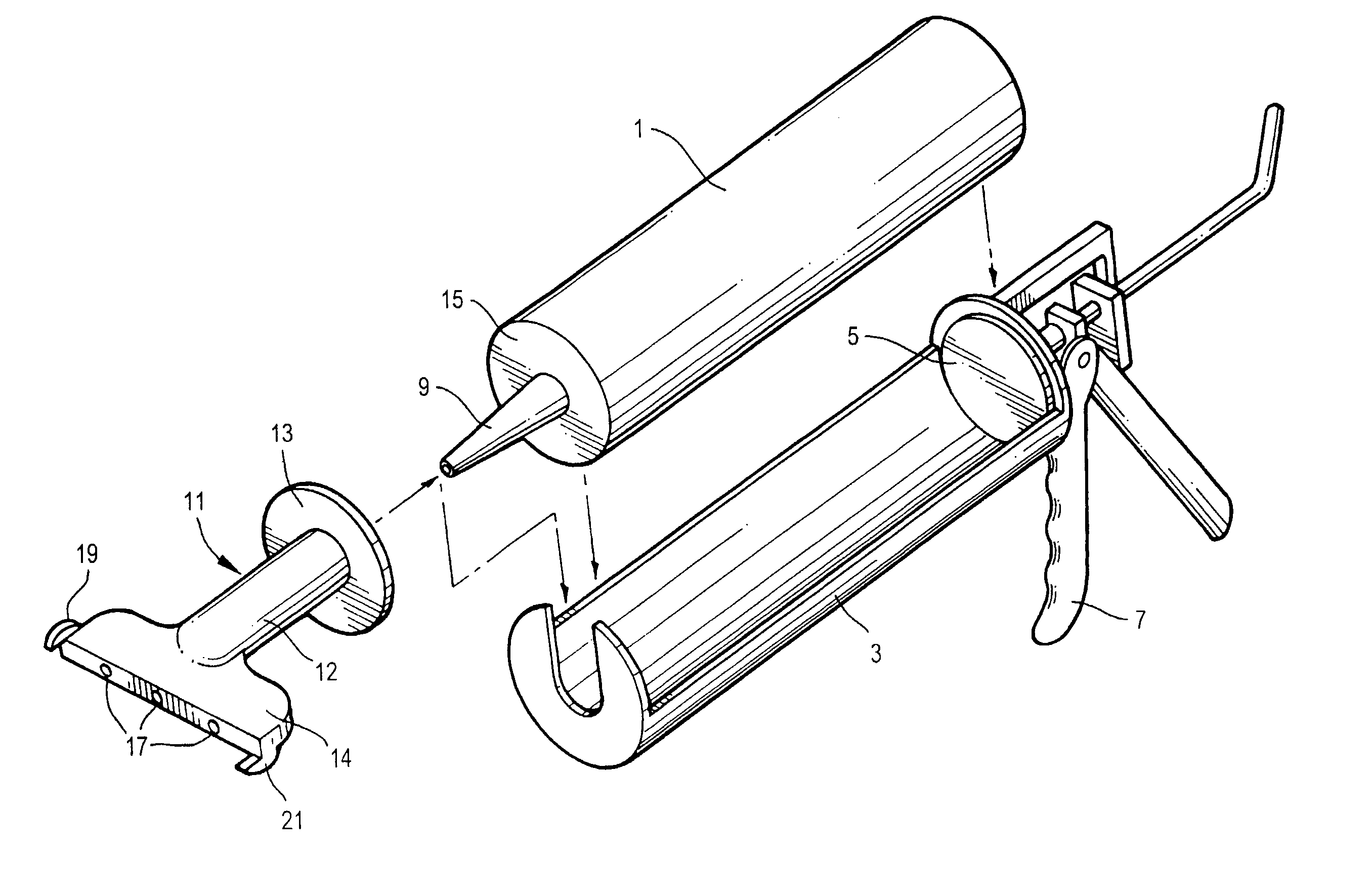 Tip for a caulking gun