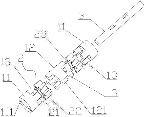 Flexible connection member and robot foot structure using same