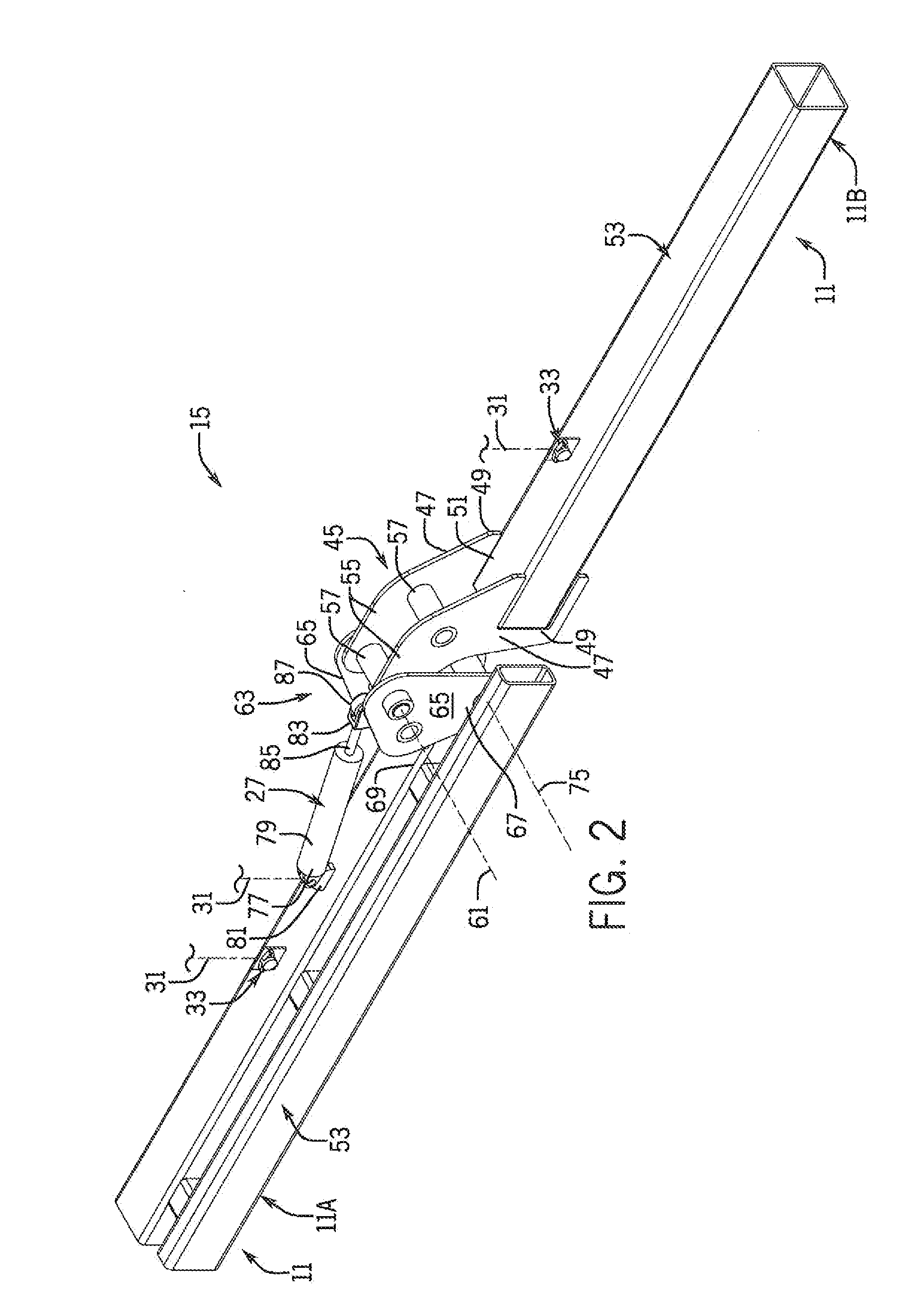 Variable Placement Hinge For Agricultural Implement To Maintain Constant Work Zone Spacing