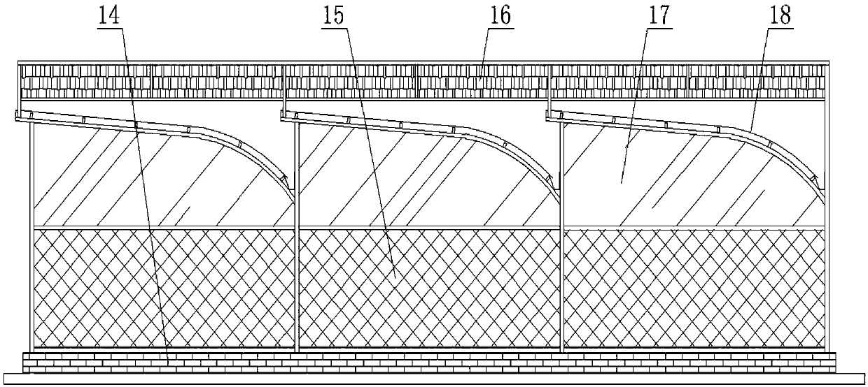 Controllable heat-dissipation thermal-insulation oblique arched seedling raising greenhouse