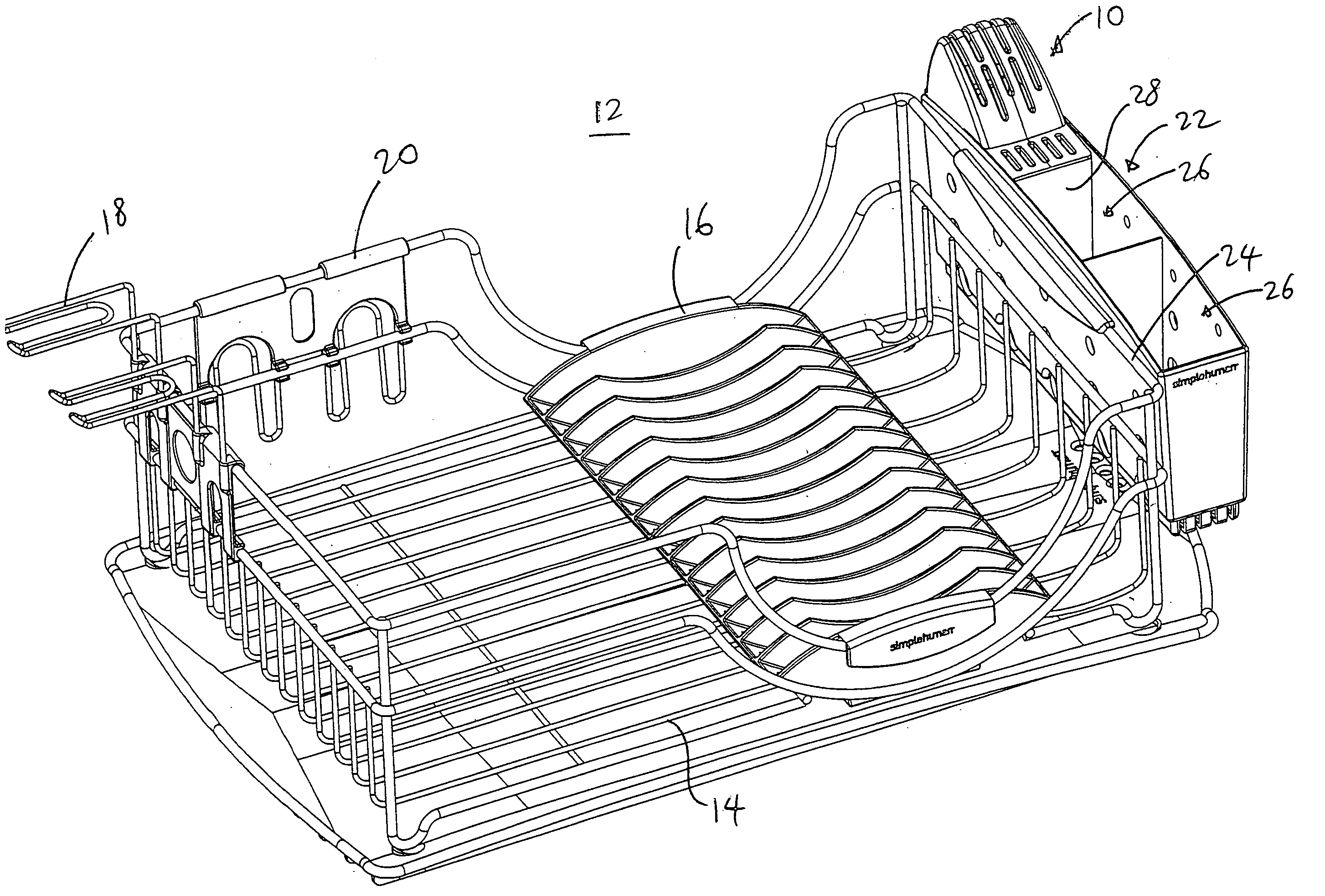 Retainer block for use with dish rack