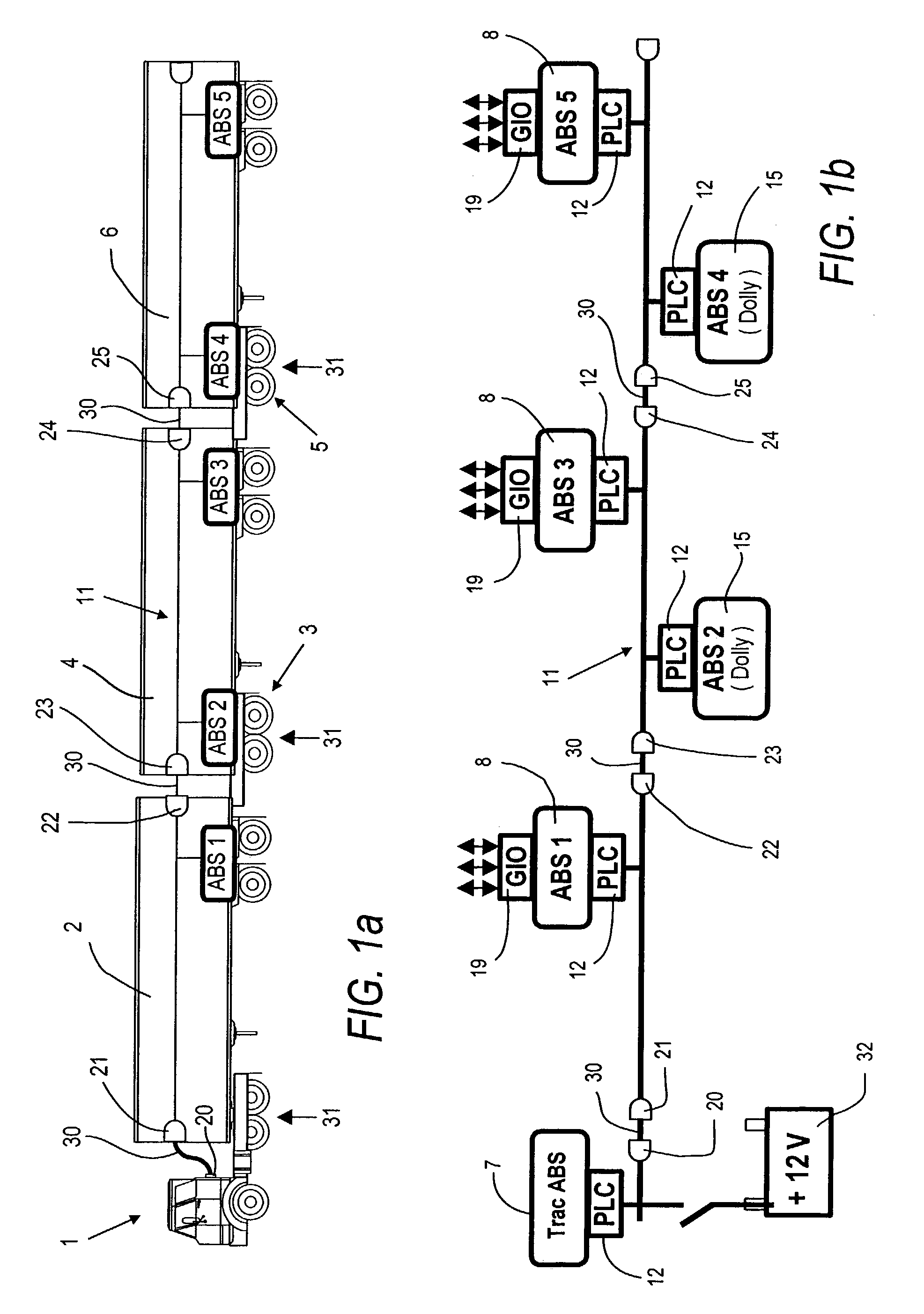 Method and system for exchanging data in a vehicle train via a PLC data bus