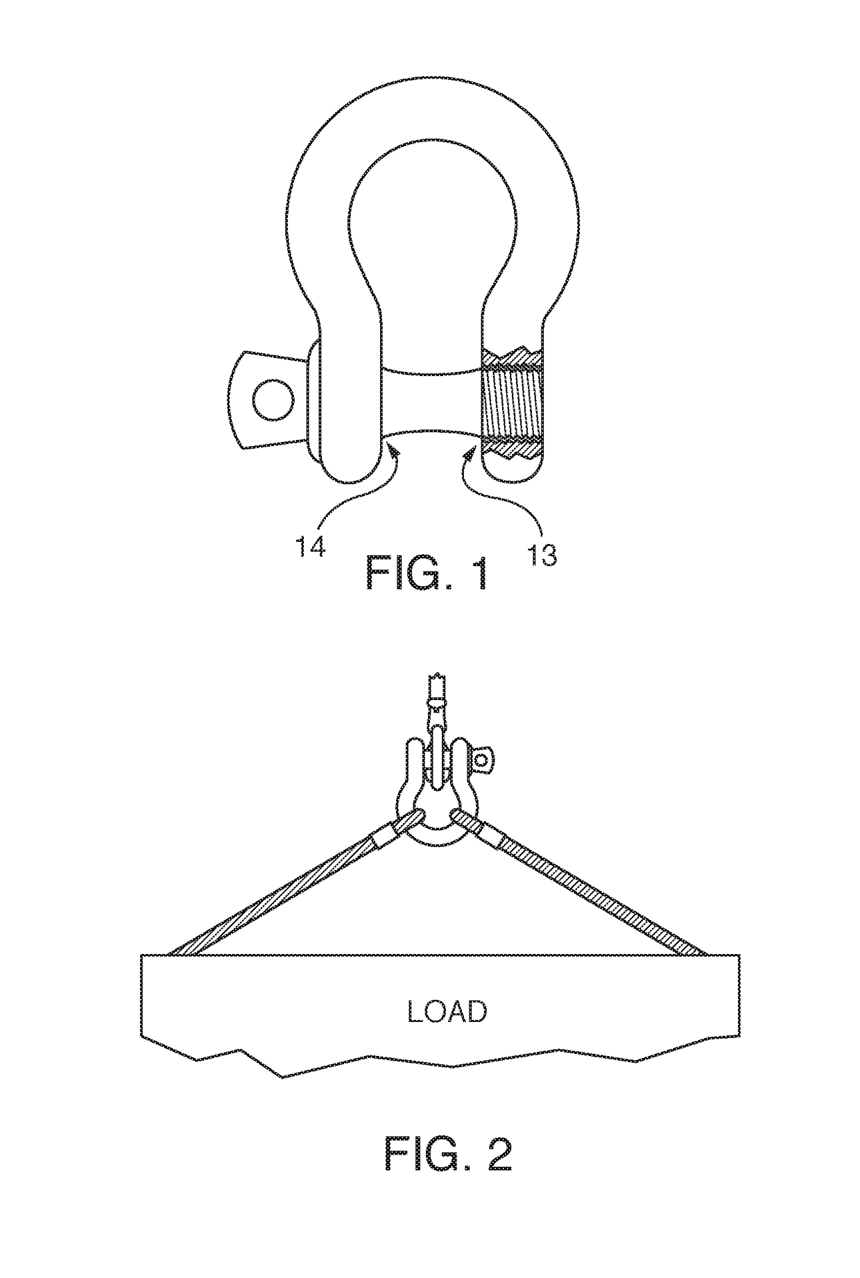 Shackle with self centering closure cross member