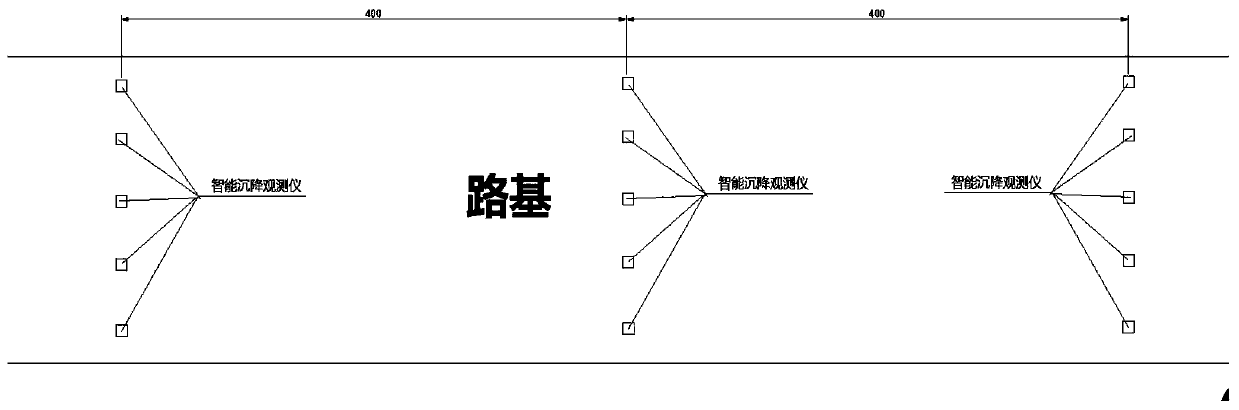 Intelligent settlement observation instrument for stone subgrade filling