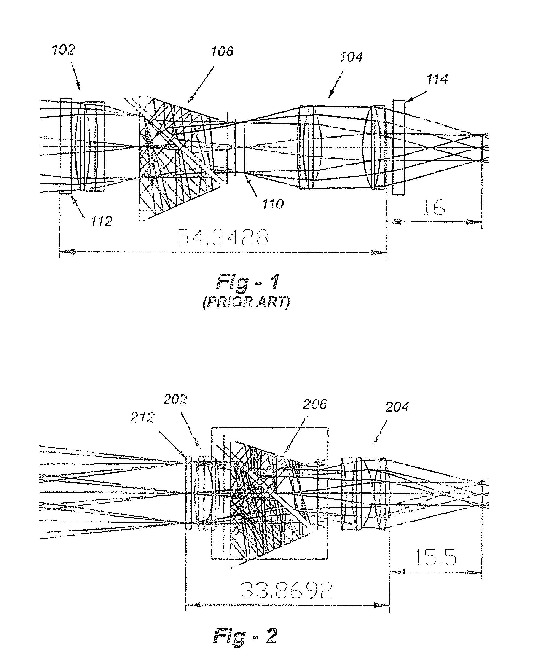 Compact keplerian optical system