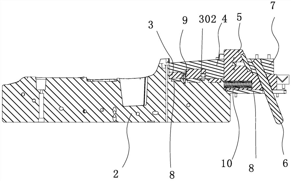 Sliding block driven core pulling and inverted buckle removing mechanism for injection mold