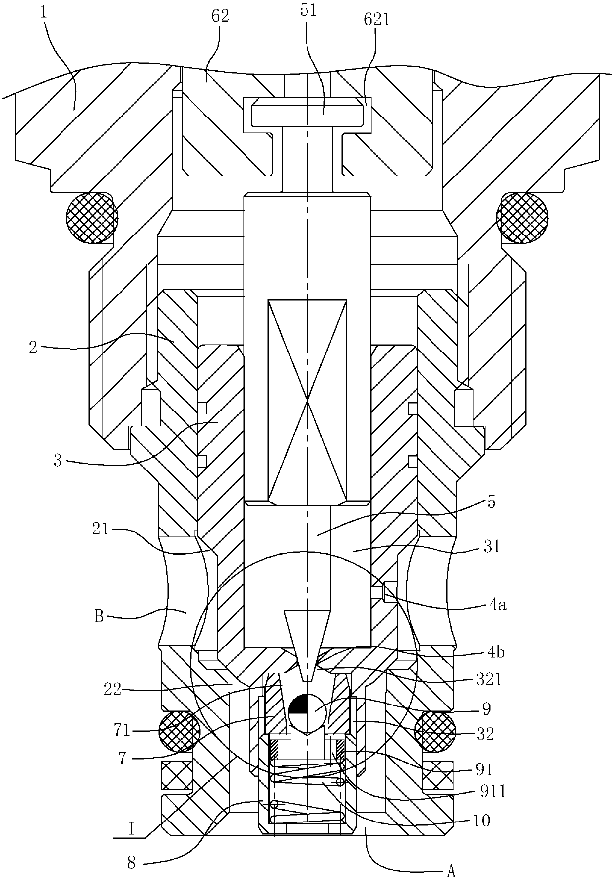 Proportional one-way flow valve with two-way control