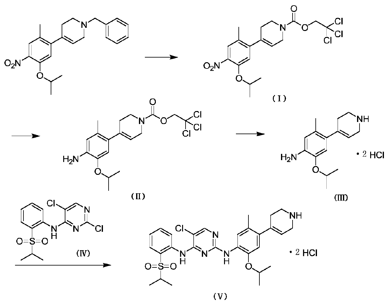 Preparation method for ceritinib analog