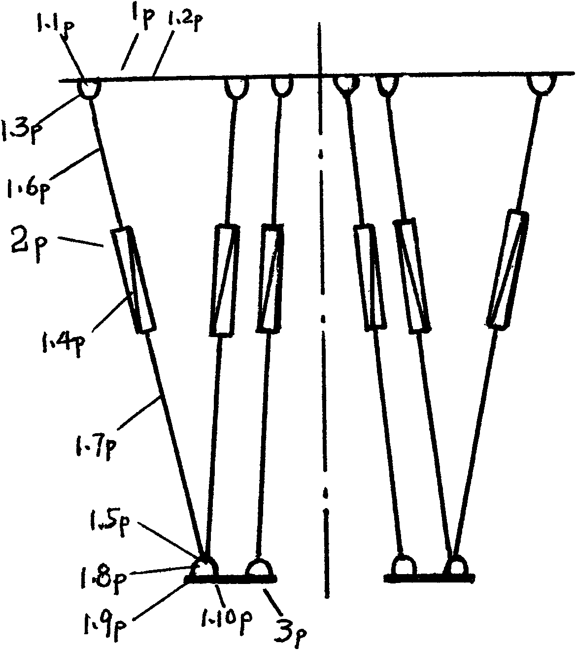 Method for connecting parallel connection walking robots and parallel connection walking robot thereof