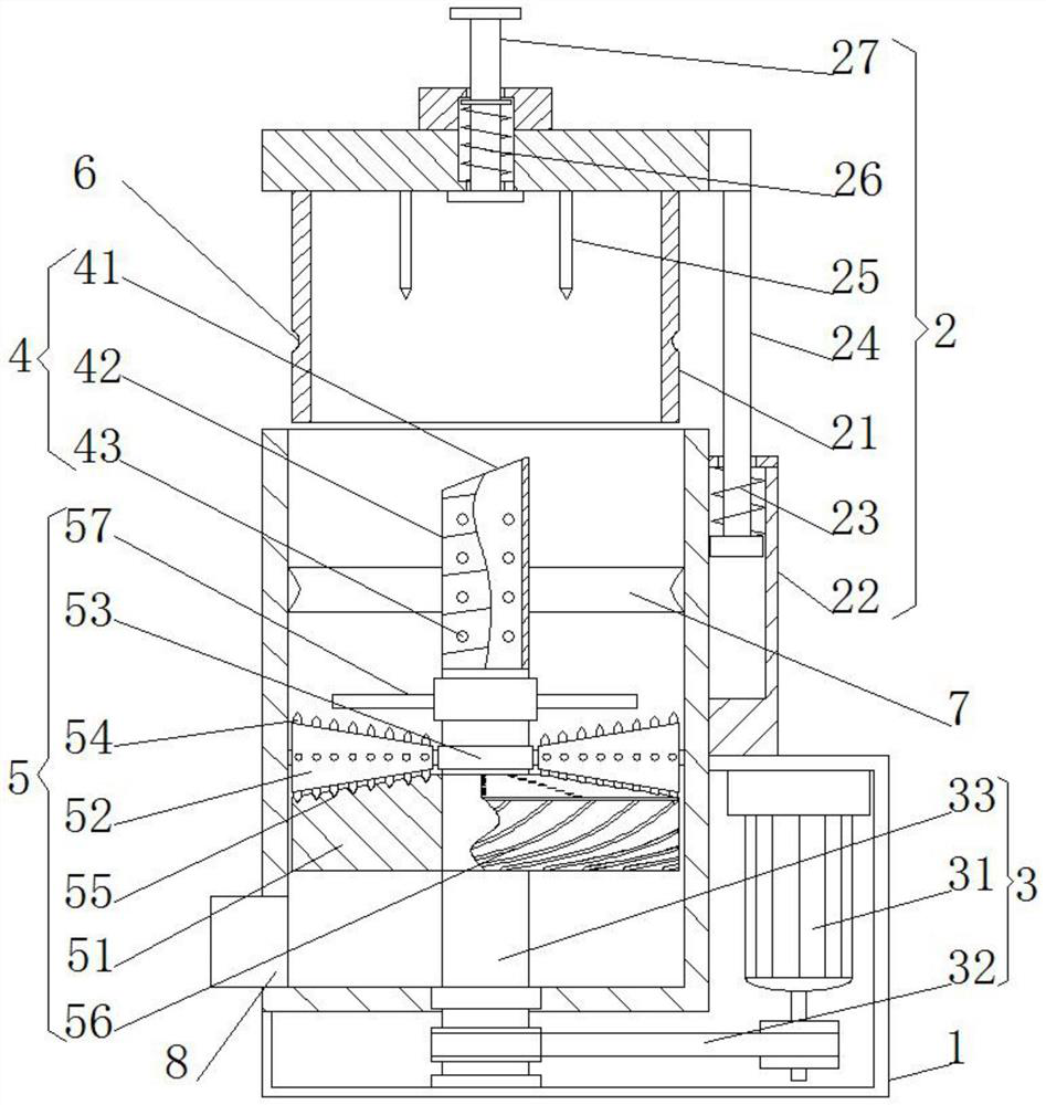 Juicing device for multiple fruit and vegetable juices and method for squeezing fruit and vegetable juices