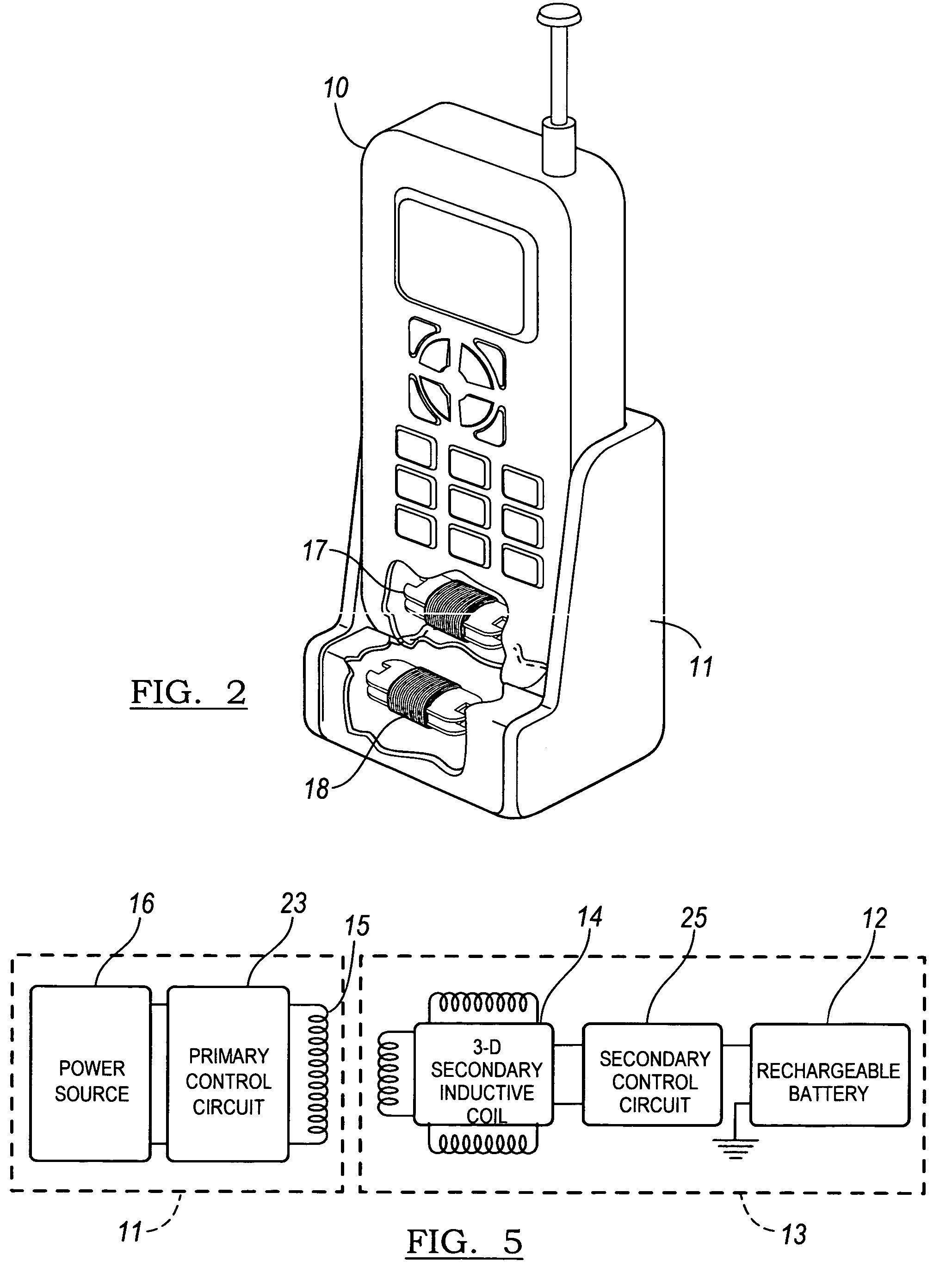 Apparatus for inductively recharging batteries of a portable convenience device