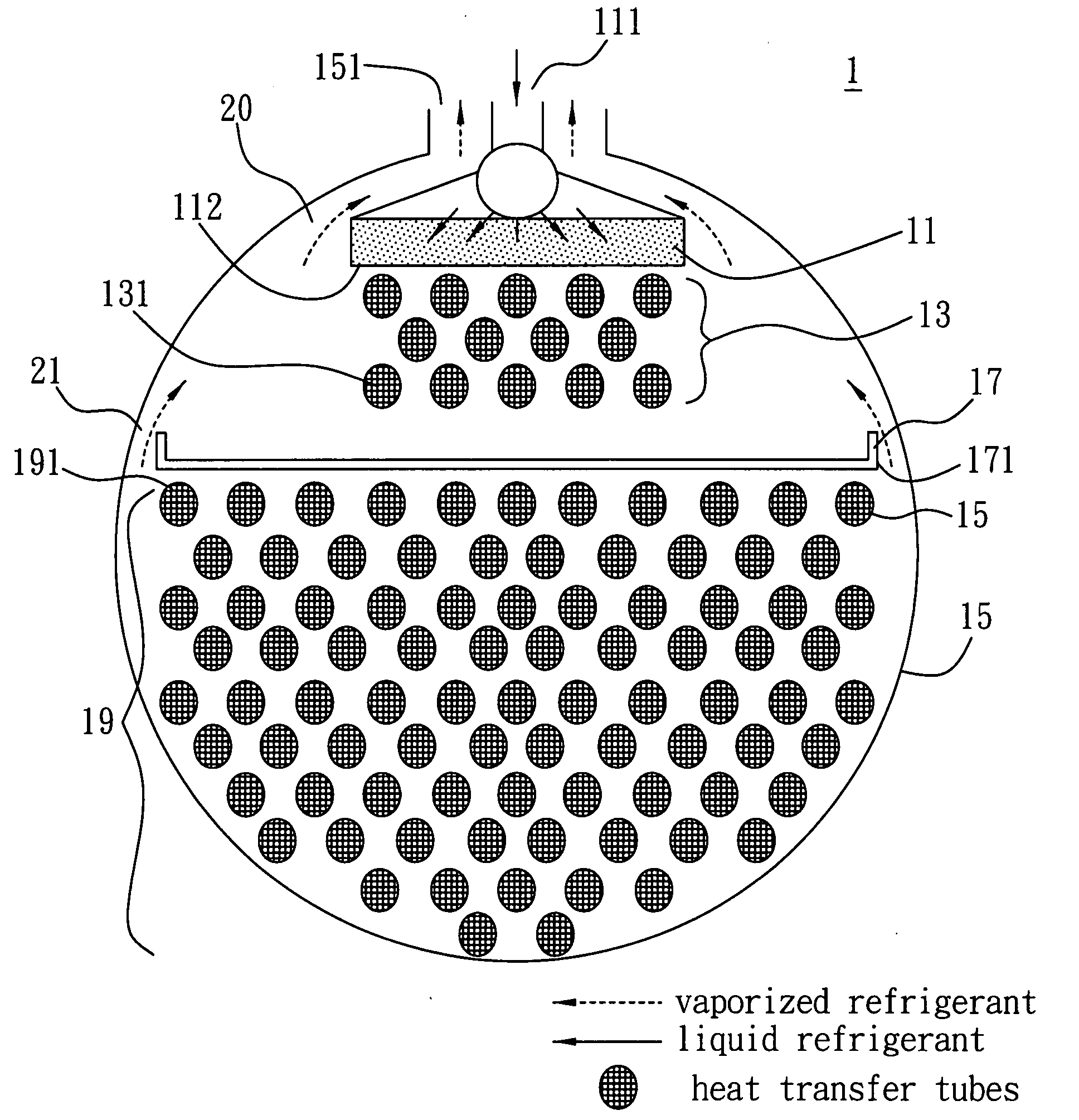 Spray type heat exchange device