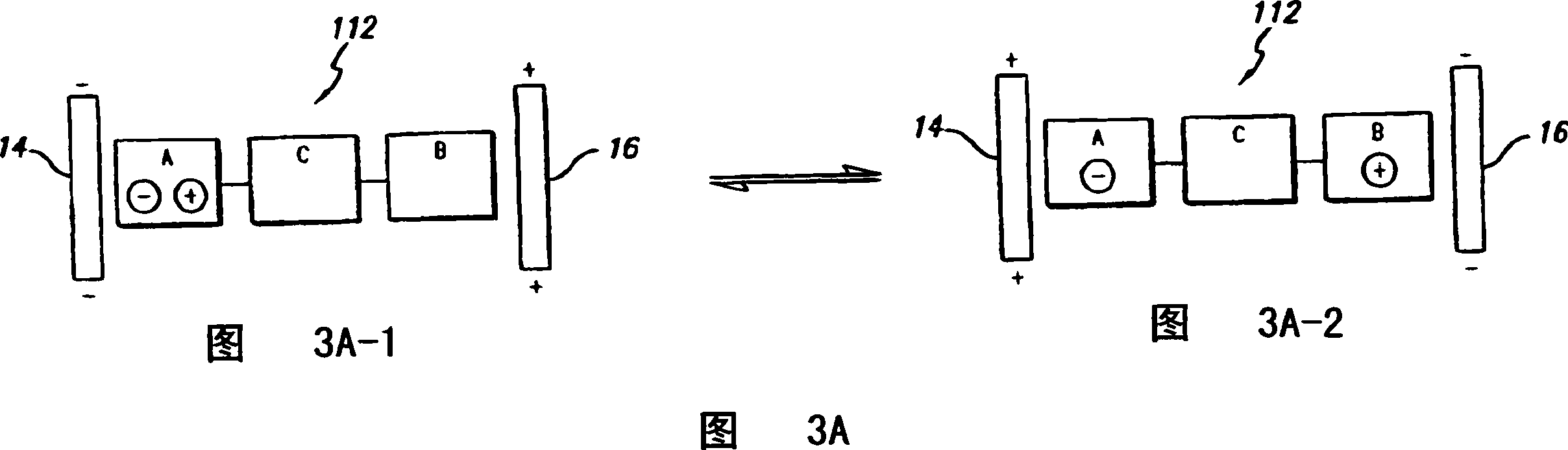 A composition of matter which results in electronic switching through intra- or inter- molecular charge transfer between molecules and electrodes induced by electricity