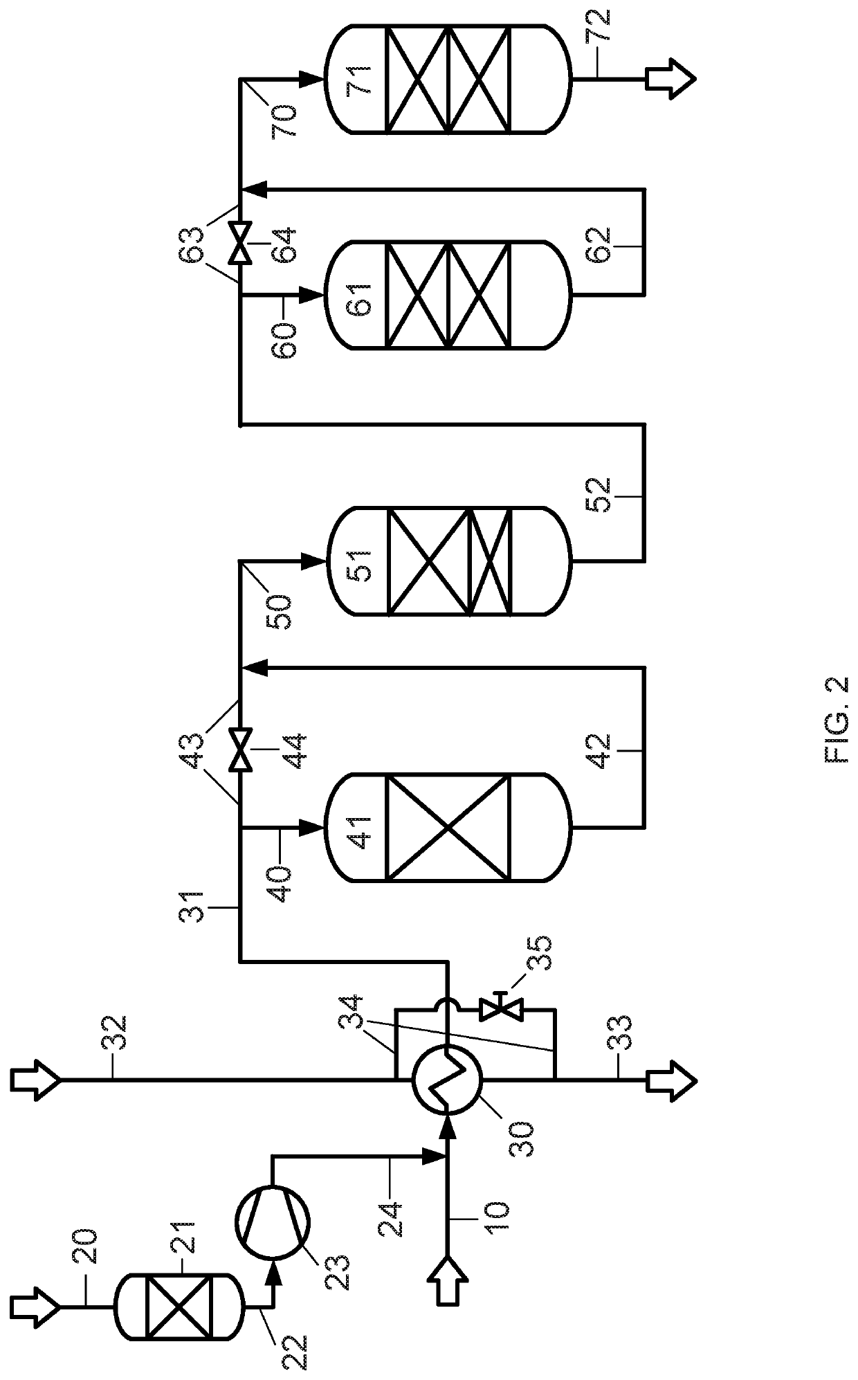 Process and apparatus for producing a mixed feed stream for a steam reforming plant