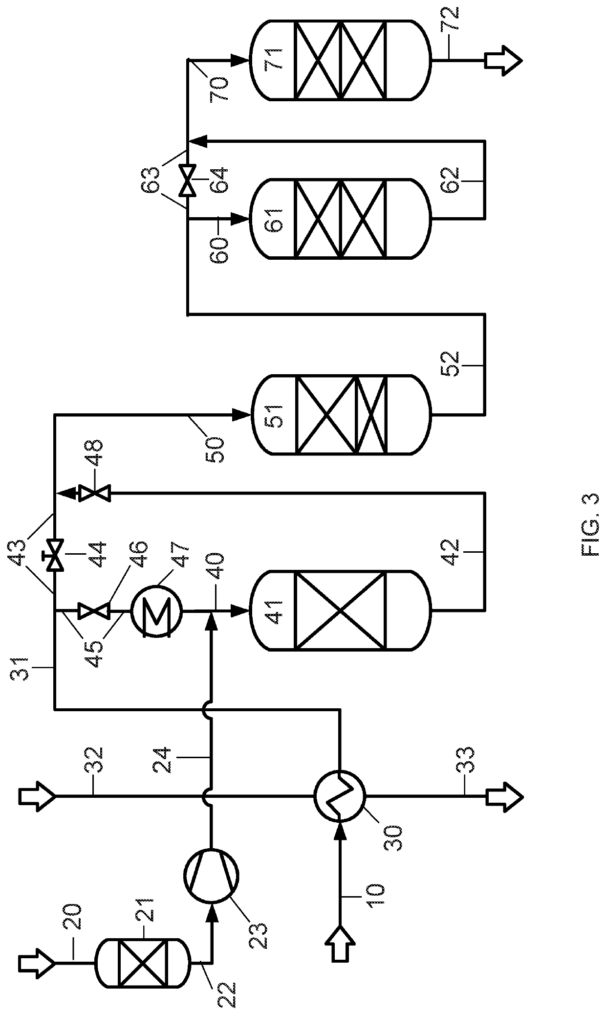 Process and apparatus for producing a mixed feed stream for a steam reforming plant