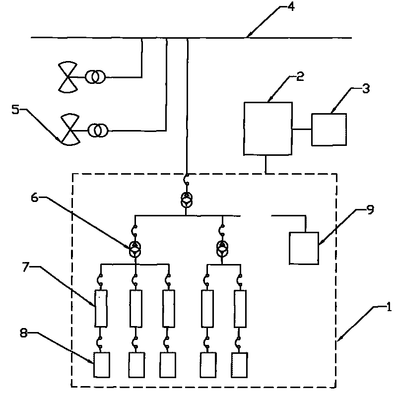 Battery power energy storing device for smoothing output power of wind power generation