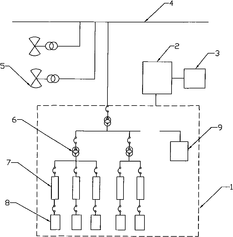 Battery power energy storing device for smoothing output power of wind power generation