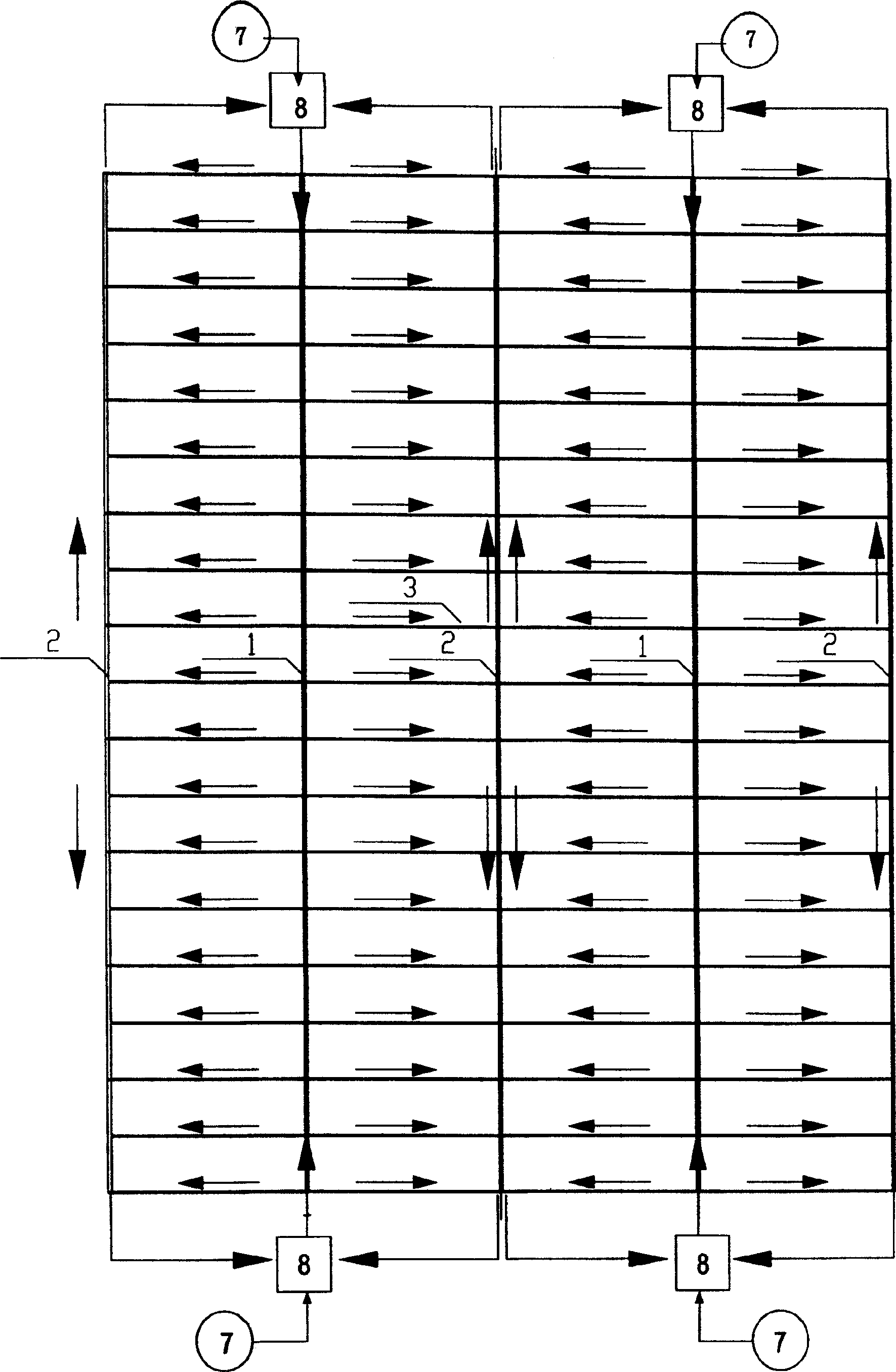 Pipeline temp-lowering system using circulating underground water for joint greenhouses