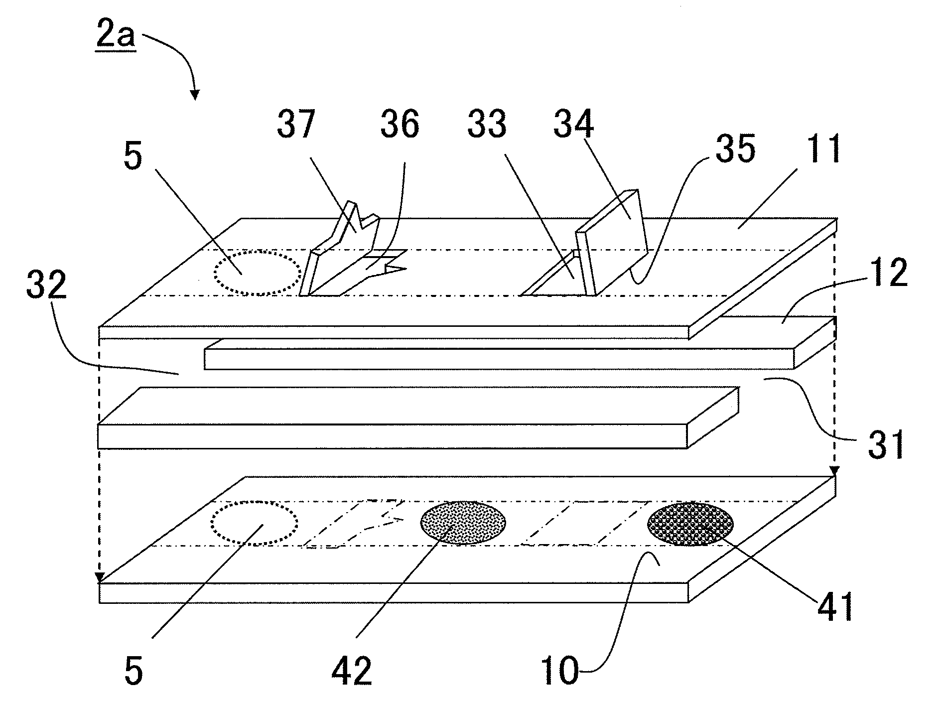 Sample liquid analytical chip