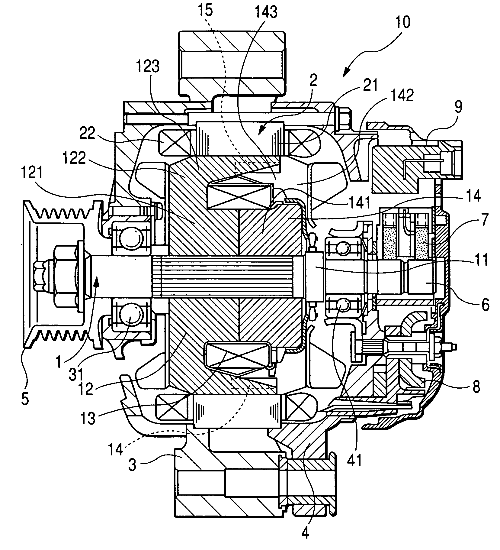 Lundell type rotor core structure and rotary electric machine employing the same