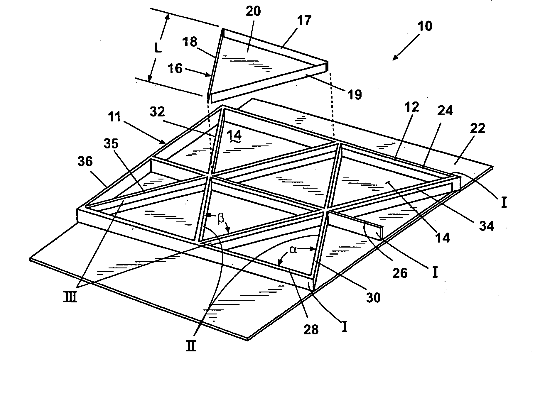 Cellular composite grid-stiffened structure