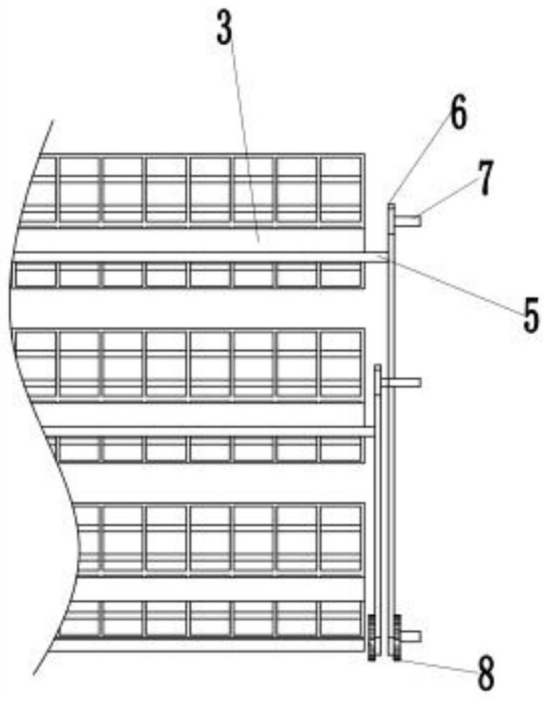 H-shaped stacked group-transferring coop