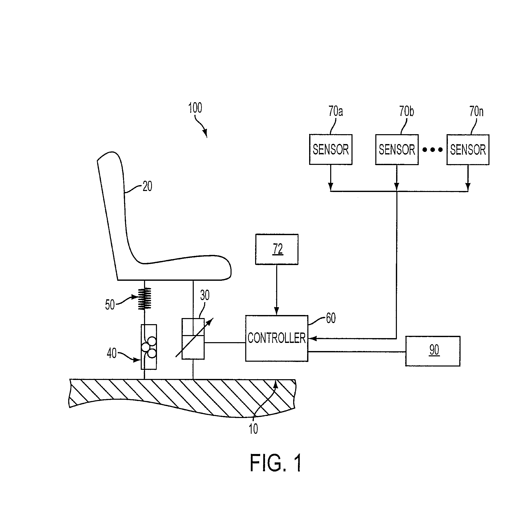 Adaptive energy absorption system for a vehicle seat