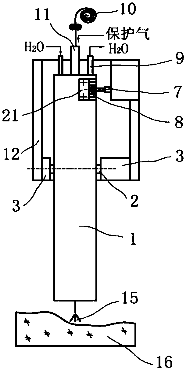 Ultra narrow gap MAG/MIG welding two-side wall fusing control device based on welding gun fan-shaped swing