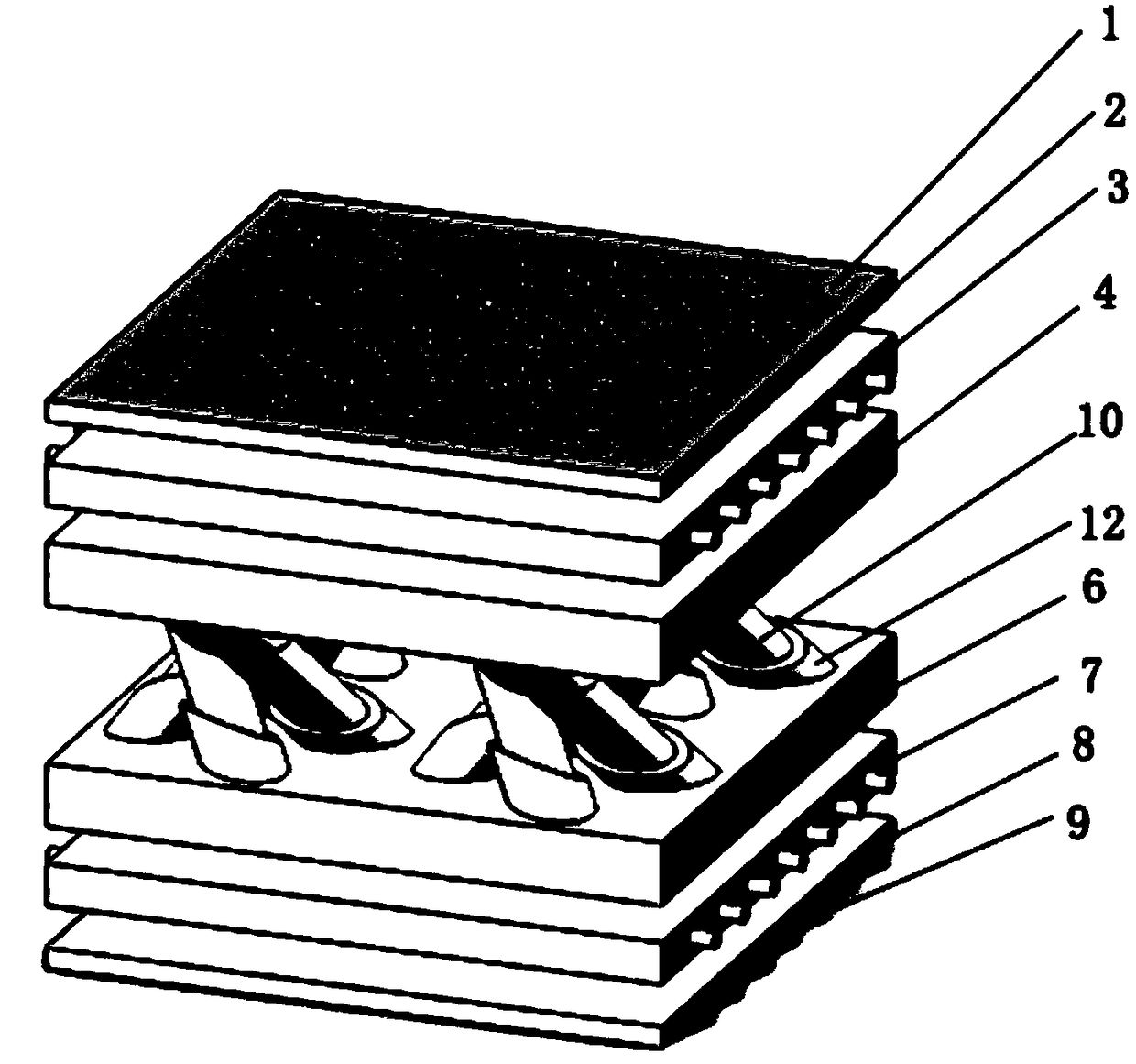 Preparation method of wood-based sound insulating and electromagnetic shielding cross double-X lattice sandwich structure