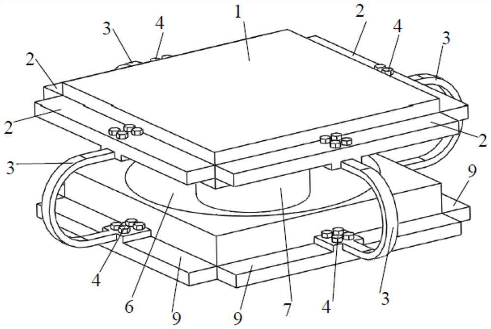 A high-bearing-capacity tension-resistant energy-dissipating shock-isolation device with multiple adjustable sliding surfaces