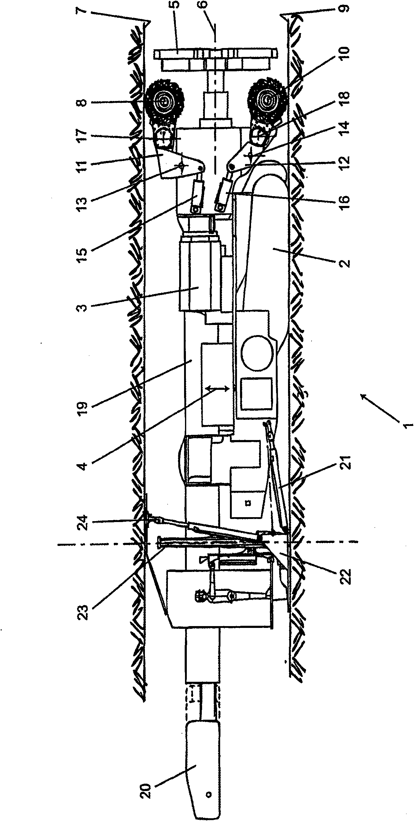 Advancing machine