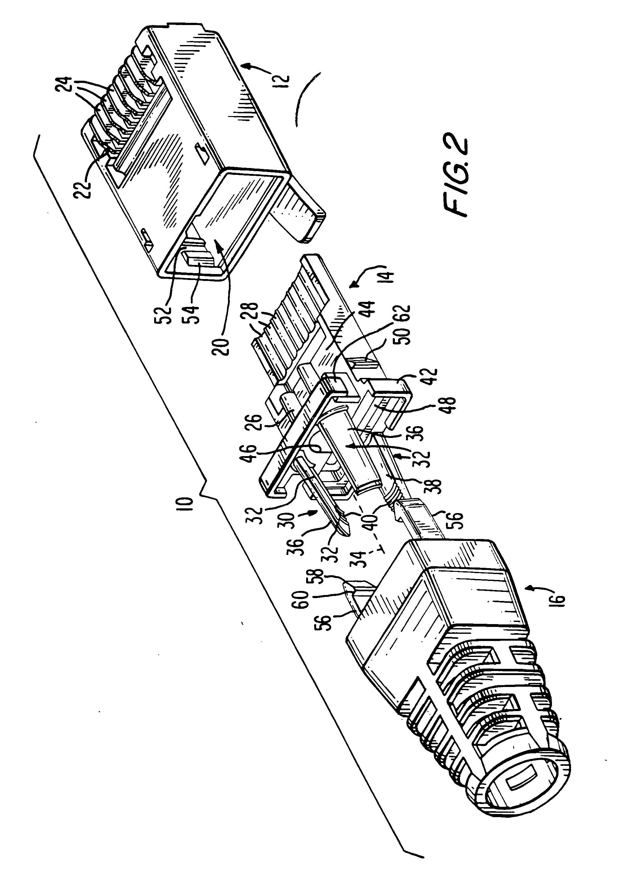 Cable-terminating modular plug