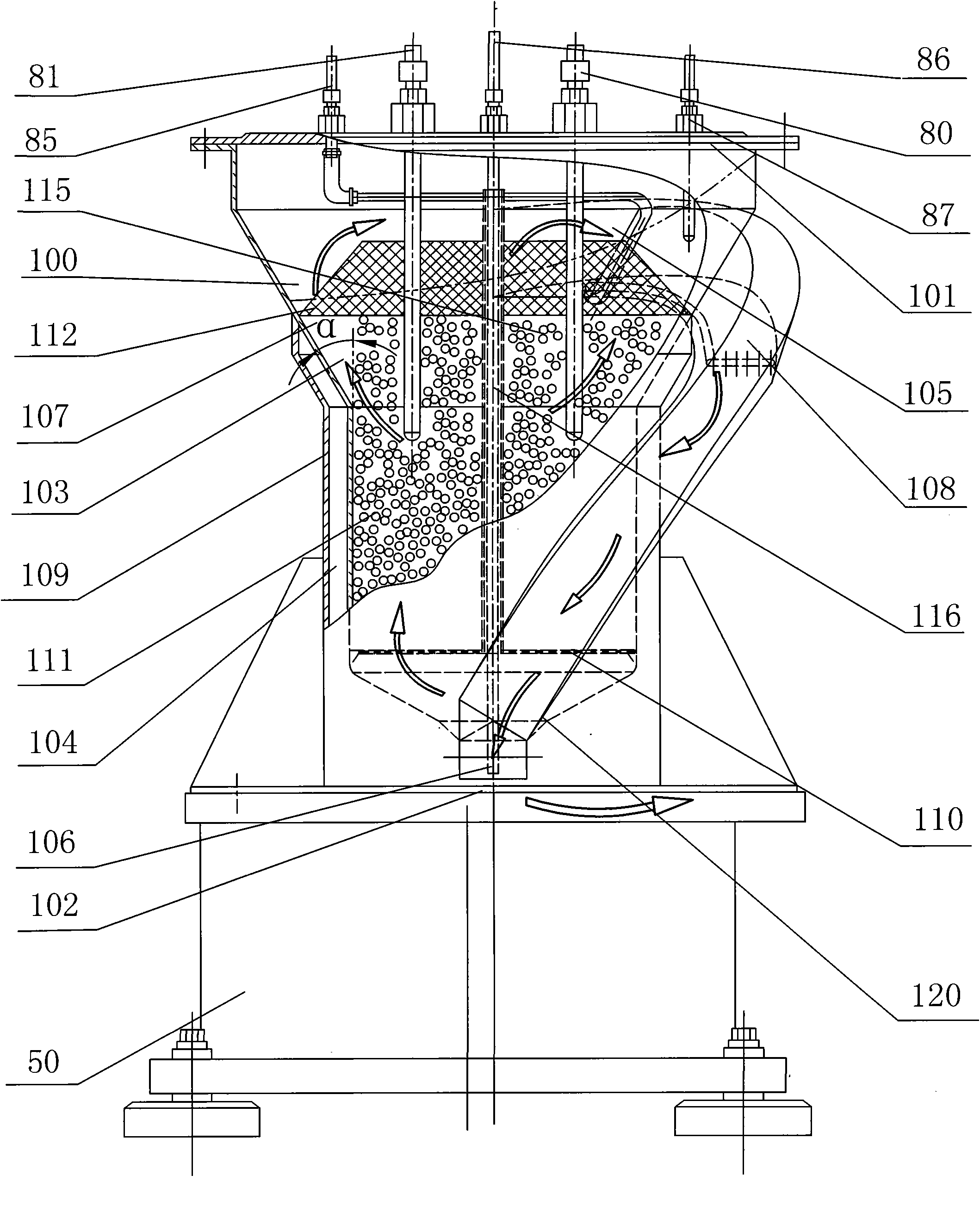 Fluidized bed type cell reactor circulating outside tank and method for cultivating animal cells