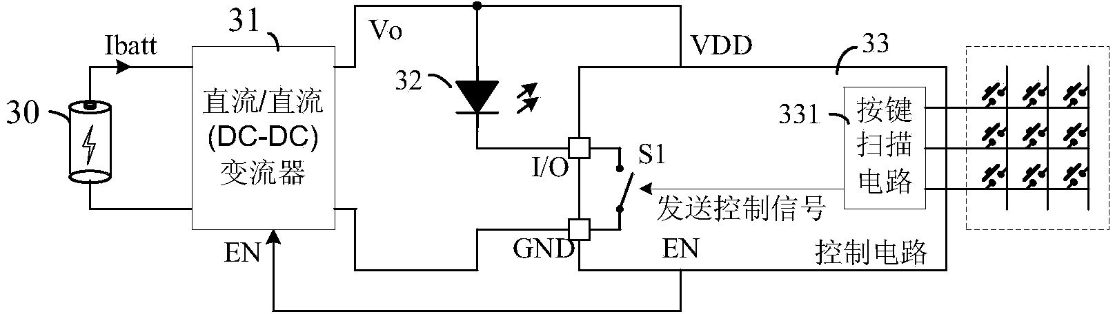 Device for supplying power through battery and power supply method of device