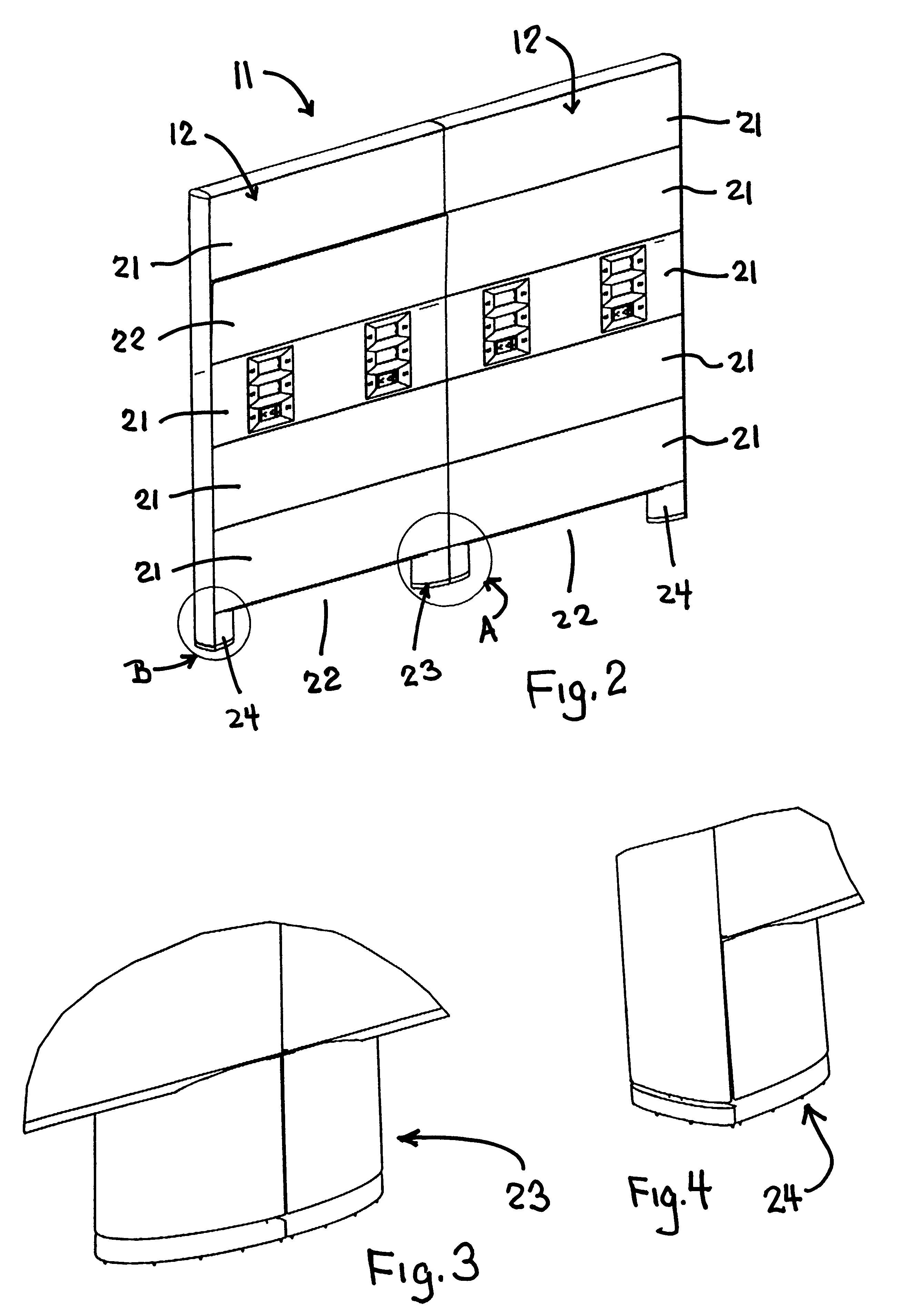 Interior space-dividing wall system