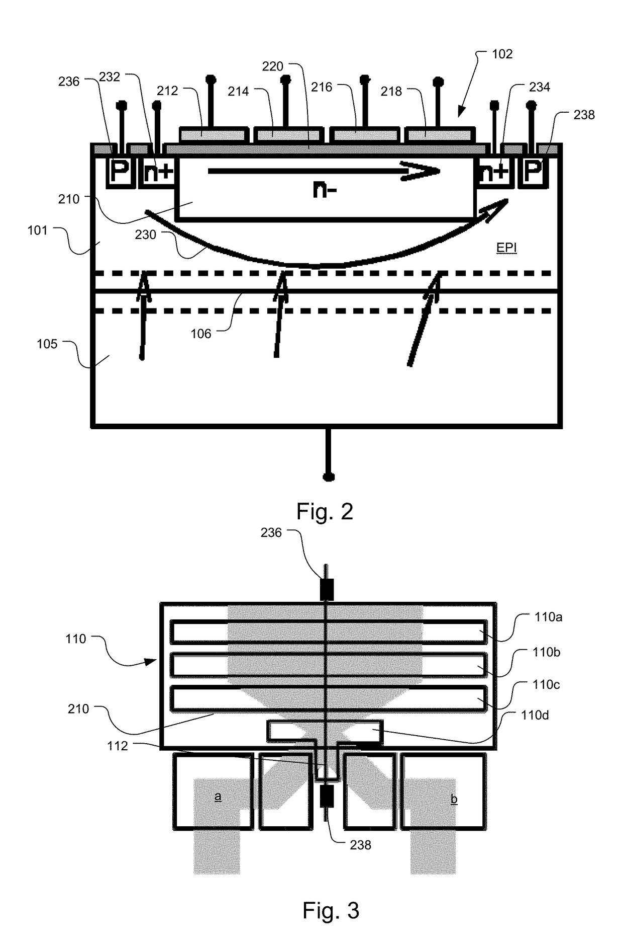 Demodulation pixel incorporating majority carrier current, buried channel and high-low junction